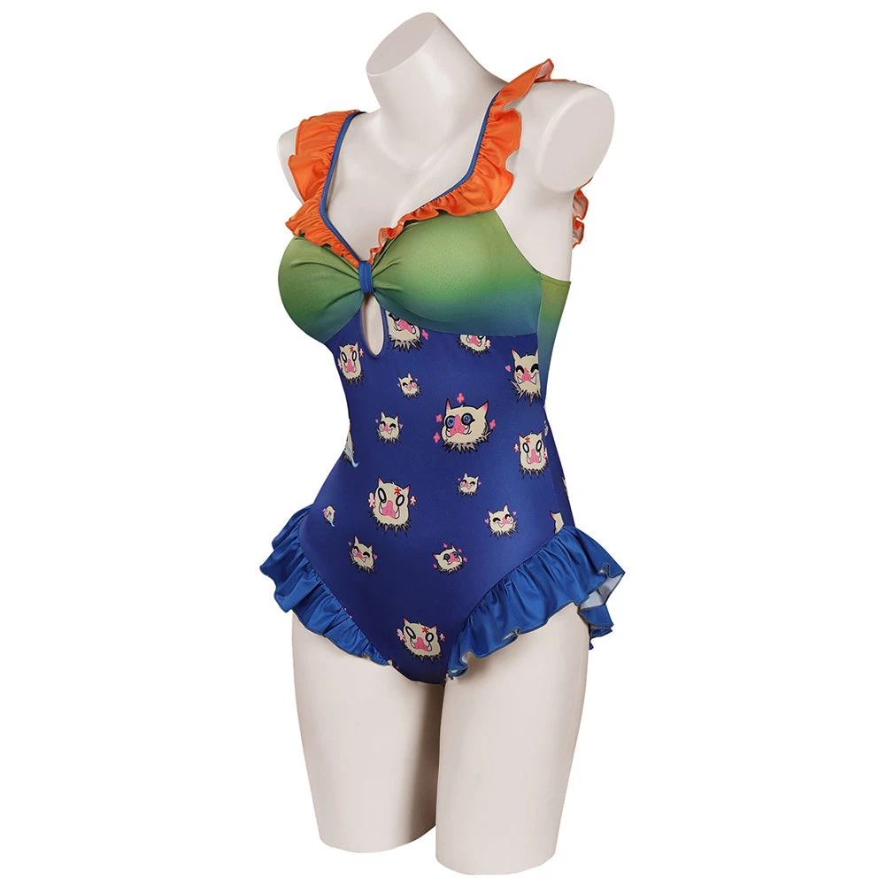 NewCosplay Anime Demon Slayer Hashibira Inosuke Sexy One-Piece Swimsuit Original Designers Cosplay Custome- New Arrivals 5 NewCosplay Anime Demon Slayer Hashibira Inosuke Sexy One-Piece Swimsuit Original Designers Cosplay Custome- New Arrivals