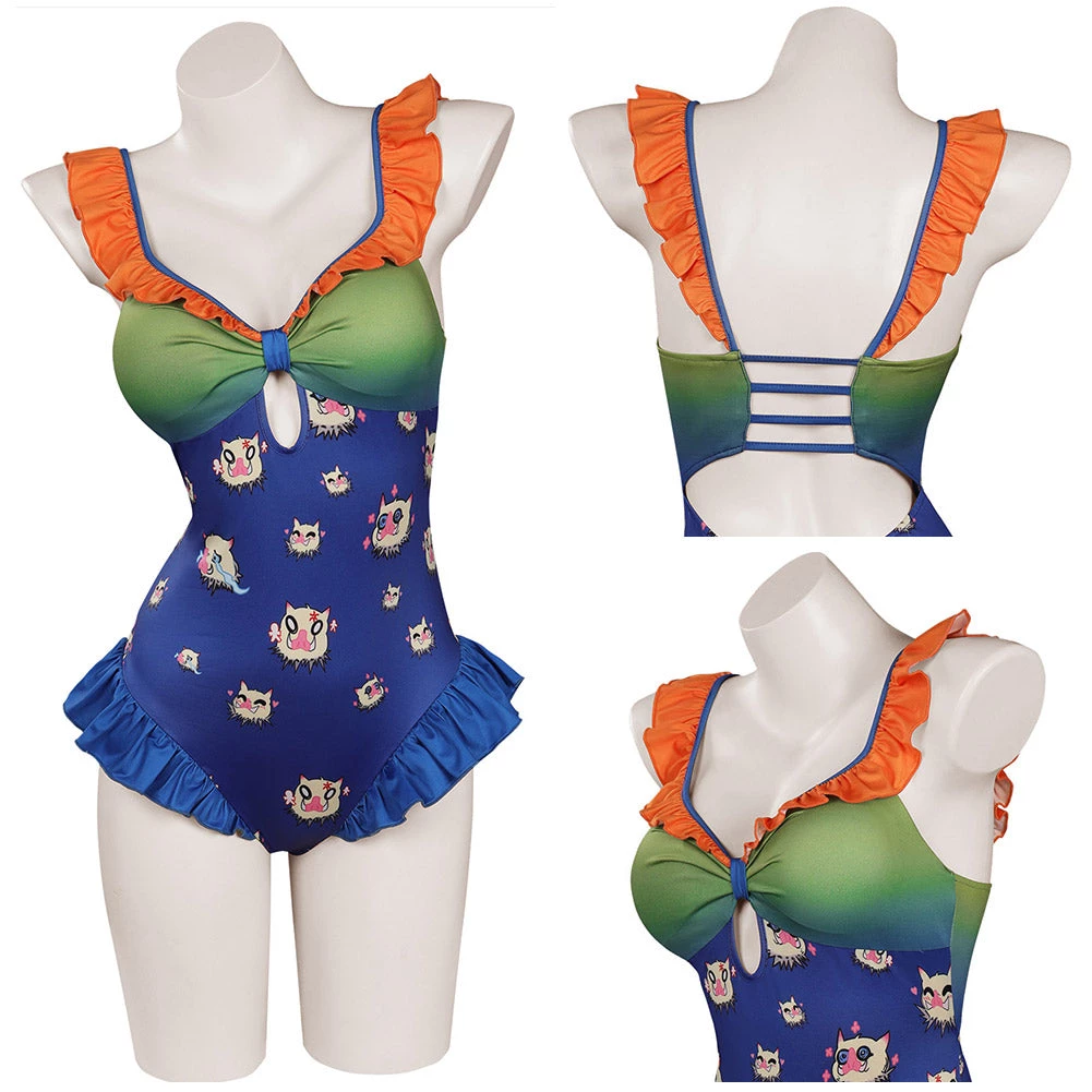 NewCosplay Anime Demon Slayer Hashibira Inosuke Sexy One-Piece Swimsuit Original Designers Cosplay Custome- New Arrivals 4 NewCosplay Anime Demon Slayer Hashibira Inosuke Sexy One-Piece Swimsuit Original Designers Cosplay Custome- New Arrivals