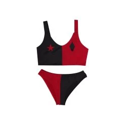 NewCosplay New Arrivals Harley Quinn/Harleen Quinzel Swimsuit Cosplay Costume Two-Piece Swimwear