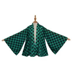 NewCosplay Children Kids Demon Slayer Kamado Tanjiro Cosplay Cloak Cape Kimono Coat