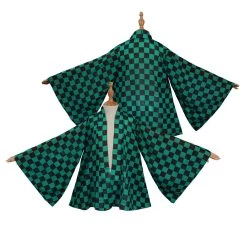 NewCosplay Children Kids Demon Slayer Kamado Tanjiro Cosplay Cloak Cape Kimono Coat