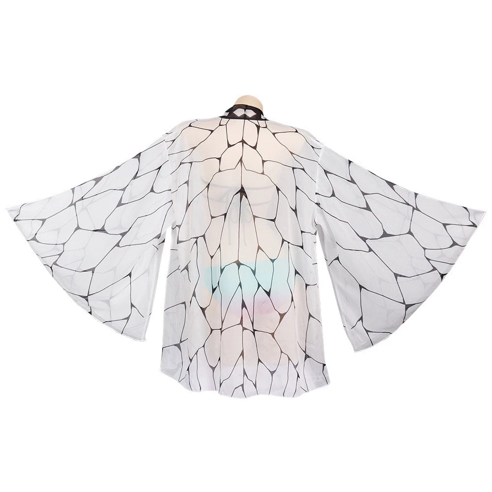 Fansholiday New Arrivals Demon Slayer Kochou Shinobu Three-Piece Cloak Swimsuit Cosplay Costume 6 Fansholiday New Arrivals Demon Slayer Kochou Shinobu Three-Piece Cloak Swimsuit Cosplay Costume