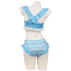 CosplaySky Alice In Wonderland Alice Swimsuit Cosplay Costume Two-Piece Bikini Swimwear Outfits