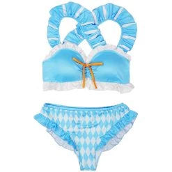 CosplaySky Alice In Wonderland Alice Swimsuit Cosplay Costume Two-Piece Bikini Swimwear Outfits
