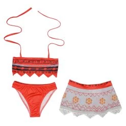 Fandombuy Kids Children Moana Swimsuit Cosplay Costume Two-Piece Swimwear