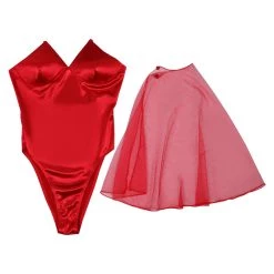 Viele Kostüme WandaVision Scarlet Witch Original Design Sexy Swimsuit Cosplay Costumes Swimwear Cloak Outfits -cossky® New Arrivals