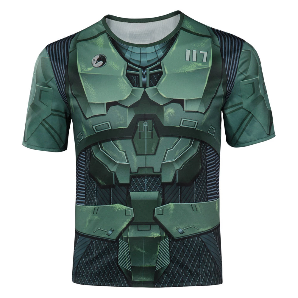 NewCosplay New Arrivals Halo Season 1 Master Chief John 117 Cosplay Costume Short Sleeve 3D Print T-shirt 4 NewCosplay New Arrivals Halo Season 1 Master Chief John 117 Cosplay Costume Short Sleeve 3D Print T-shirt