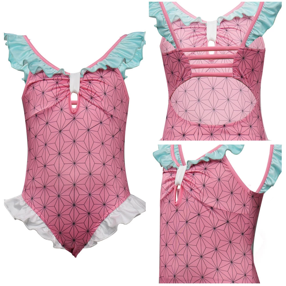 New Cosplaysky Kids Girls Demon Slayer Kamado Nezuko Cosplay Costumes Jumpsuit Swimsuit New Arrivals 4 New Cosplaysky Kids Girls Demon Slayer Kamado Nezuko Cosplay Costumes Jumpsuit Swimsuit New Arrivals