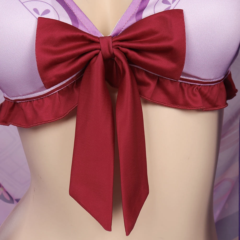 CosplaySky Genshin Impact Raiden Shogun Beelzebul Swimsuit Cosplay Costume Bikini Top Shorts Cloak Outfits 9 CosplaySky Genshin Impact Raiden Shogun Beelzebul Swimsuit Cosplay Costume Bikini Top Shorts Cloak Outfits