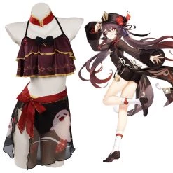Cossky Genshin Impact Hutao Swimsuit Cosplay Costume Outfits Halloween Carnival Suit