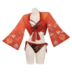 New Cosplaysky New Arrivals Genshin Impact Kaedehara Kazuha Original Design Swimsuit Cosplay Costume Top Shorts Cloak Outfits-cossky®