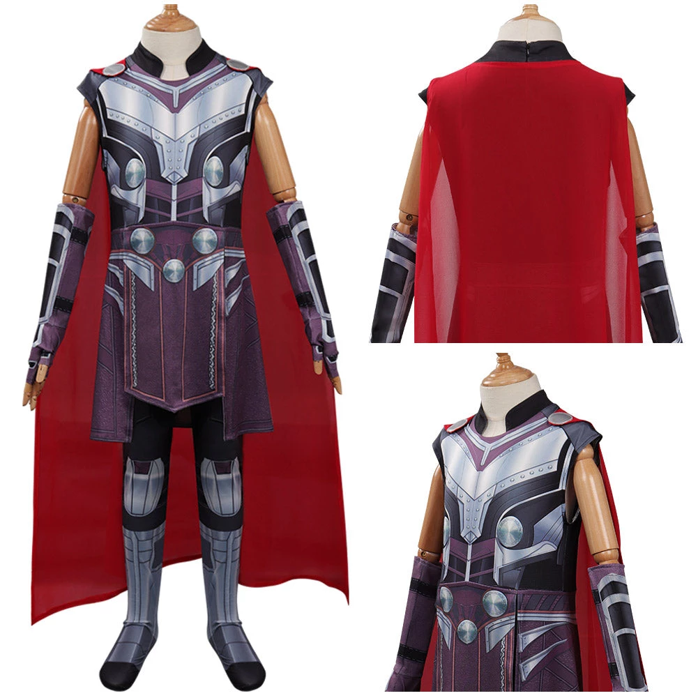 CosplaySky Kids Children Thor: Love And Thunder Thor Cosplay Costume Jumpsuit Cloak Outfits Halloween Carnival Suit 4 CosplaySky Kids Children Thor: Love And Thunder Thor Cosplay Costume Jumpsuit Cloak Outfits Halloween Carnival Suit