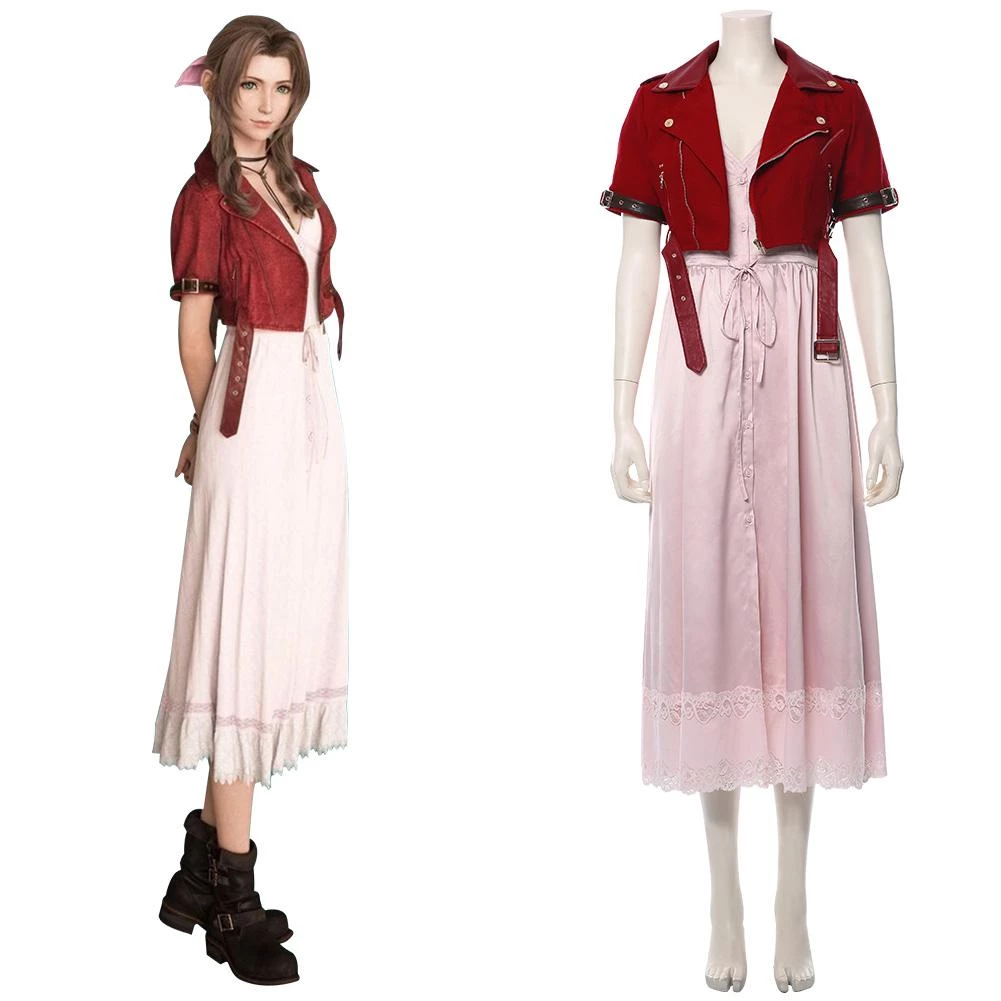 New Cosplaysky New Arrivals Final Fantasy VII Remake Aerith Gainsborough Cosplay Costume 3 New Cosplaysky New Arrivals Final Fantasy VII Remake Aerith Gainsborough Cosplay Costume