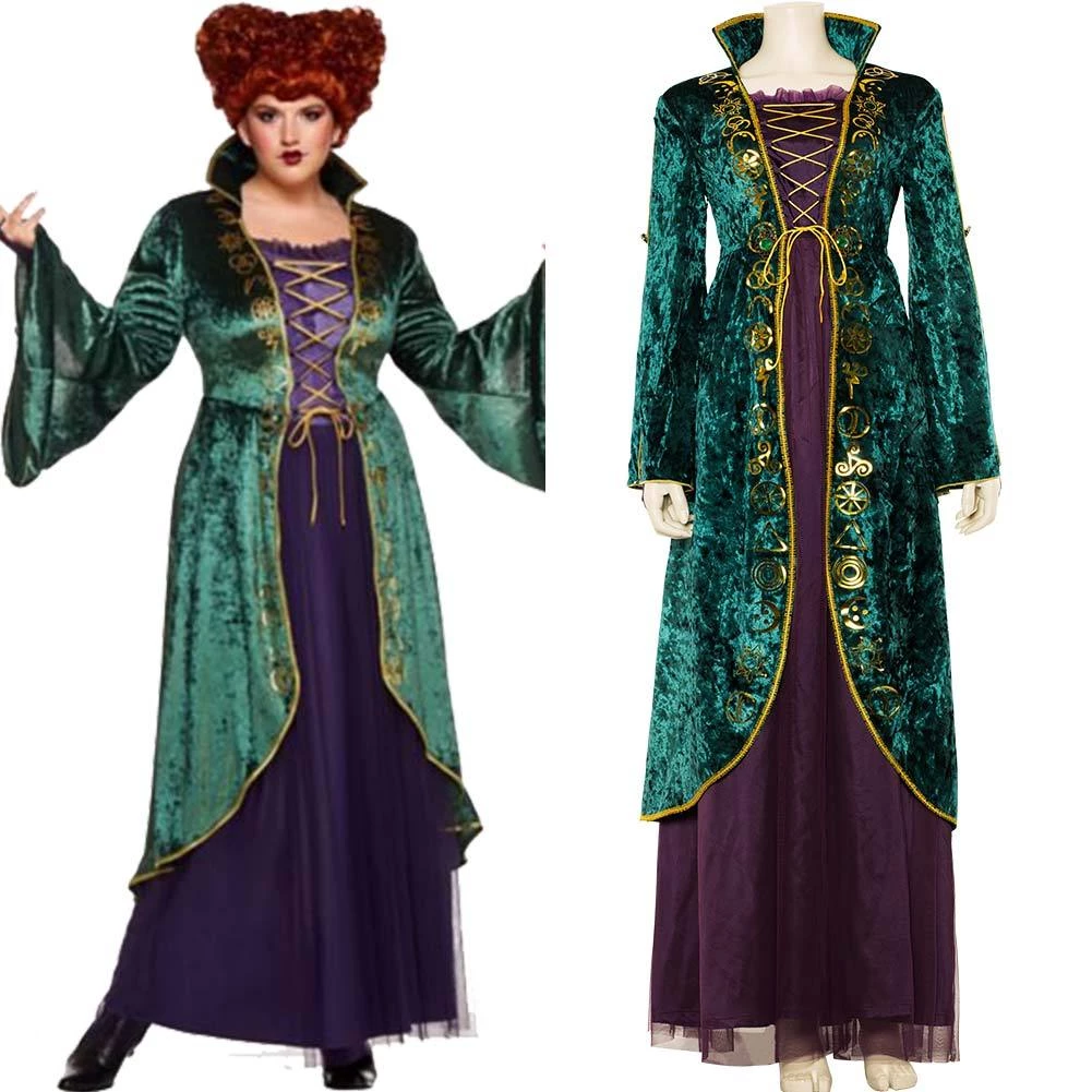 NewCosplay Hocus Pocus Winifred Sanderson Outfit Halloween Carnival Cosplay Costume 3 NewCosplay Hocus Pocus Winifred Sanderson Outfit Halloween Carnival Cosplay Costume