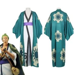NewCosplay One Piece Roronoa Zoro Kimono Robe Full Suit Outfit Halloween Carnival Costume Cosplay Costume New Arrivals