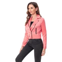 New Cosplaysky New Arrivals 1970S Pink Lady Cosplay Costume Motorcycle Jacket Coat Outfits Halloween Carnival Suit