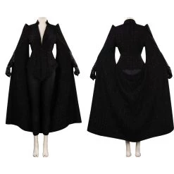 NewCosplay Cruella Black Coat Outfits Halloween Carnival Suit Cosplay Costume
