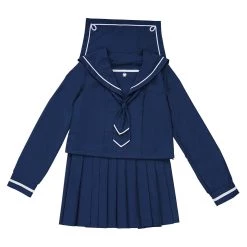 NewCosplay Houkago Teibou Nisshi/Diary Of Our Days At The Breakwater Hina Tsurugi JK Uniform Sailor Suit Cosplay Costume