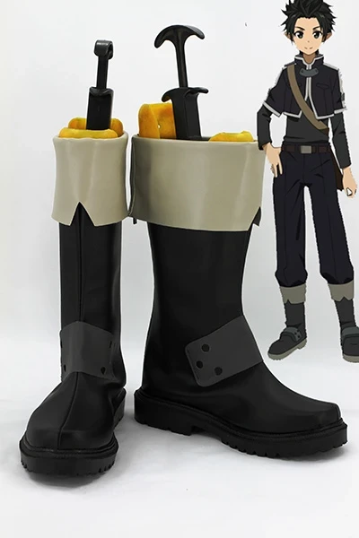 NewCosplay Sword Art Online Kirito Kazuto Kirigaya Cosplay Boots Shoes Custom Made 3 NewCosplay Sword Art Online Kirito Kazuto Kirigaya Cosplay Boots Shoes Custom Made