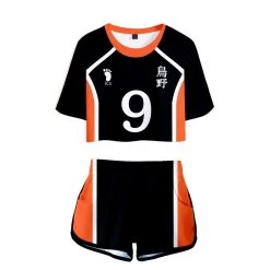 Fandombuy Women Haikyuu!! Karasuno High School Volleyball Club Cosplay Crop Top & Shorts Set Summer 2 Pieces Casual Clothes 18 Fandombuy Women Haikyuu!! Karasuno High School Volleyball Club Cosplay Crop Top & Shorts Set Summer 2 Pieces Casual Clothes