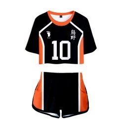 Fandombuy Women Haikyuu!! Karasuno High School Volleyball Club Cosplay Crop Top & Shorts Set Summer 2 Pieces Casual Clothes 19 Fandombuy Women Haikyuu!! Karasuno High School Volleyball Club Cosplay Crop Top & Shorts Set Summer 2 Pieces Casual Clothes