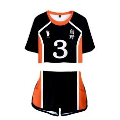 Fandombuy Women Haikyuu!! Karasuno High School Volleyball Club Cosplay Crop Top & Shorts Set Summer 2 Pieces Casual Clothes 15 Fandombuy Women Haikyuu!! Karasuno High School Volleyball Club Cosplay Crop Top & Shorts Set Summer 2 Pieces Casual Clothes