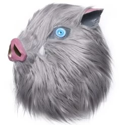 New Cosplaysky Demon Slayer: Kimetsu No Yaiba Hashibira Inosuke Latex Helmet With Hair Cosplay Accessories New Arrivals