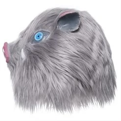 New Cosplaysky Demon Slayer: Kimetsu No Yaiba Hashibira Inosuke Latex Helmet With Hair Cosplay Accessories New Arrivals