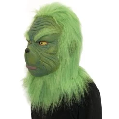 New Cosplaysky New Arrivals How The Grinch Stole Christmas Grinch Adult Latex Helmet Cosplay Accessories