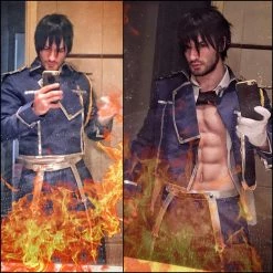 NewCosplay FullMetal Alchemist Cosplay Roy Mustang Uniform Cosplay Costume New Arrivals