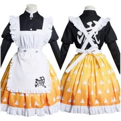NewCosplay New Arrivals Demon Slayer Agatsuma Zenitsu Maid Dress Re-creation Design Cosplay Costume