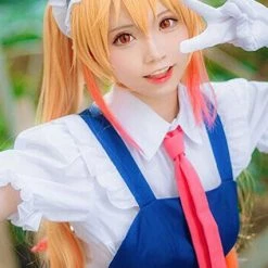 NewCosplay New Arrivals Miss Kobayashi-san Dragon Maid Toru Tohru Costume + Wigs + Shoes