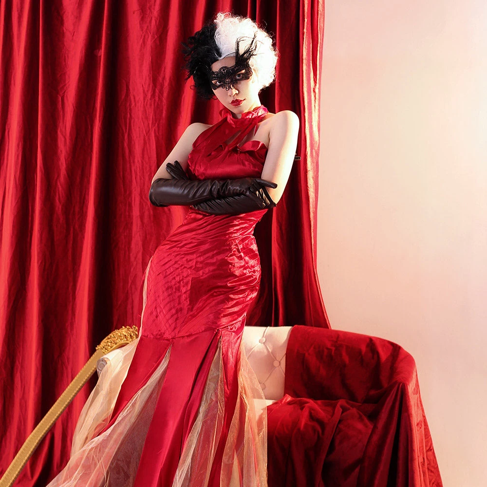 NewCosplay New Arrivals 2021 Movie Cruella -Cruella De Vil Outfits Halloween Carnival Suit Cosplay Costume 15 NewCosplay New Arrivals 2021 Movie Cruella -Cruella De Vil Outfits Halloween Carnival Suit Cosplay Costume