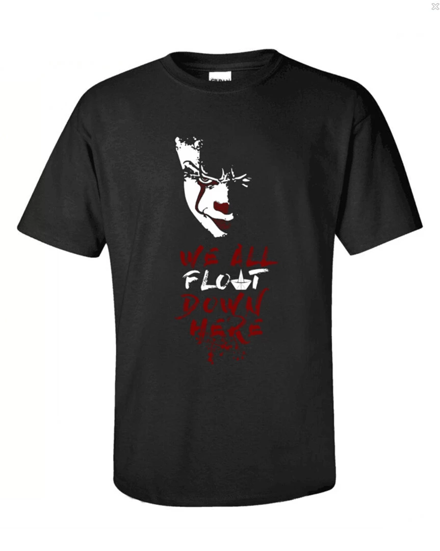 NewCosplay 2017 IT Movie Pennywise The Clown Black T-shirt Cosplay Costume 3 NewCosplay 2017 IT Movie Pennywise The Clown Black T-shirt Cosplay Costume