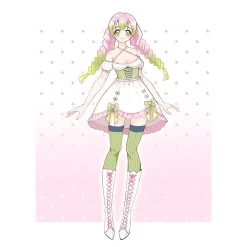 CosplaySky New Arrivals Demon Slayer: Kimetsu No Yaiba Mitsuri Kanroji Lolita Original Design Halloween Cosplay Costume