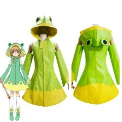 NewCosplay New Arrivals Anime Card Captor Kinomoto Sakura Green Raincoat Halloween Carnival Party Suit Cosplay Costume