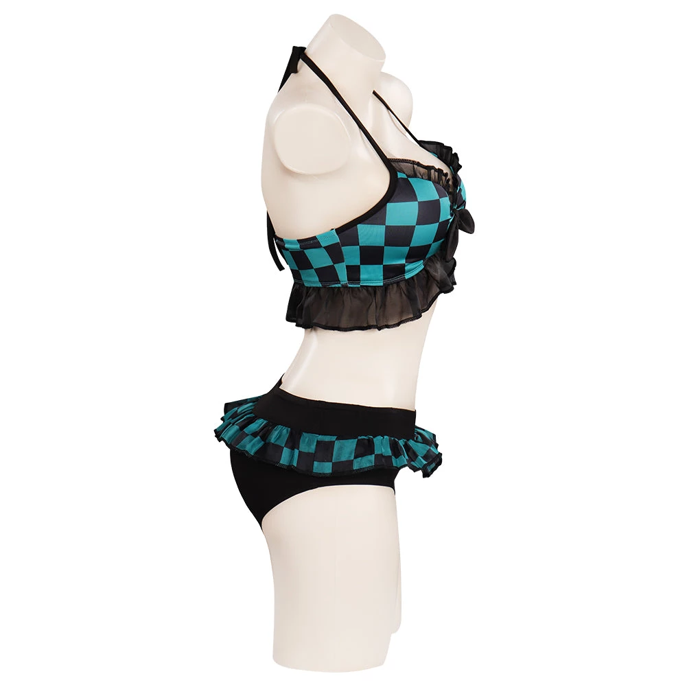 NewCosplay Anime Demon Slayer Kamado Tanjirou Swimwear Outfits Halloween Carnival Suit Cosplay Costume 9 NewCosplay Anime Demon Slayer Kamado Tanjirou Swimwear Outfits Halloween Carnival Suit Cosplay Costume