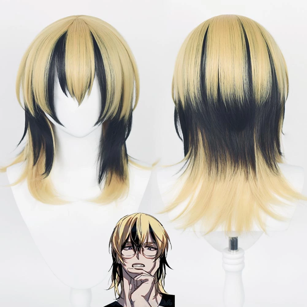 NewCosplay Tokyo Revengers Haitani Ran Cosplay Wig Golden Black Hair Cosplay Props New Arrivals 3 NewCosplay Tokyo Revengers Haitani Ran Cosplay Wig Golden Black Hair Cosplay Props New Arrivals