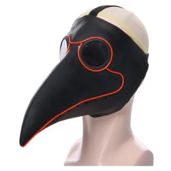 New Cosplaysky Plague Doctor Halloween Medieval Doctor Schnabel Glowing Latex Face Cover