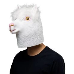 New Cosplaysky White Alpaca Sheep Halloween Animal Latex Helmet Full Face Adult Cosplay Props New Arrivals