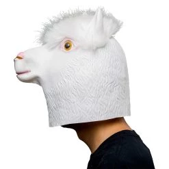 New Cosplaysky White Alpaca Sheep Halloween Animal Latex Helmet Full Face Adult Cosplay Props New Arrivals