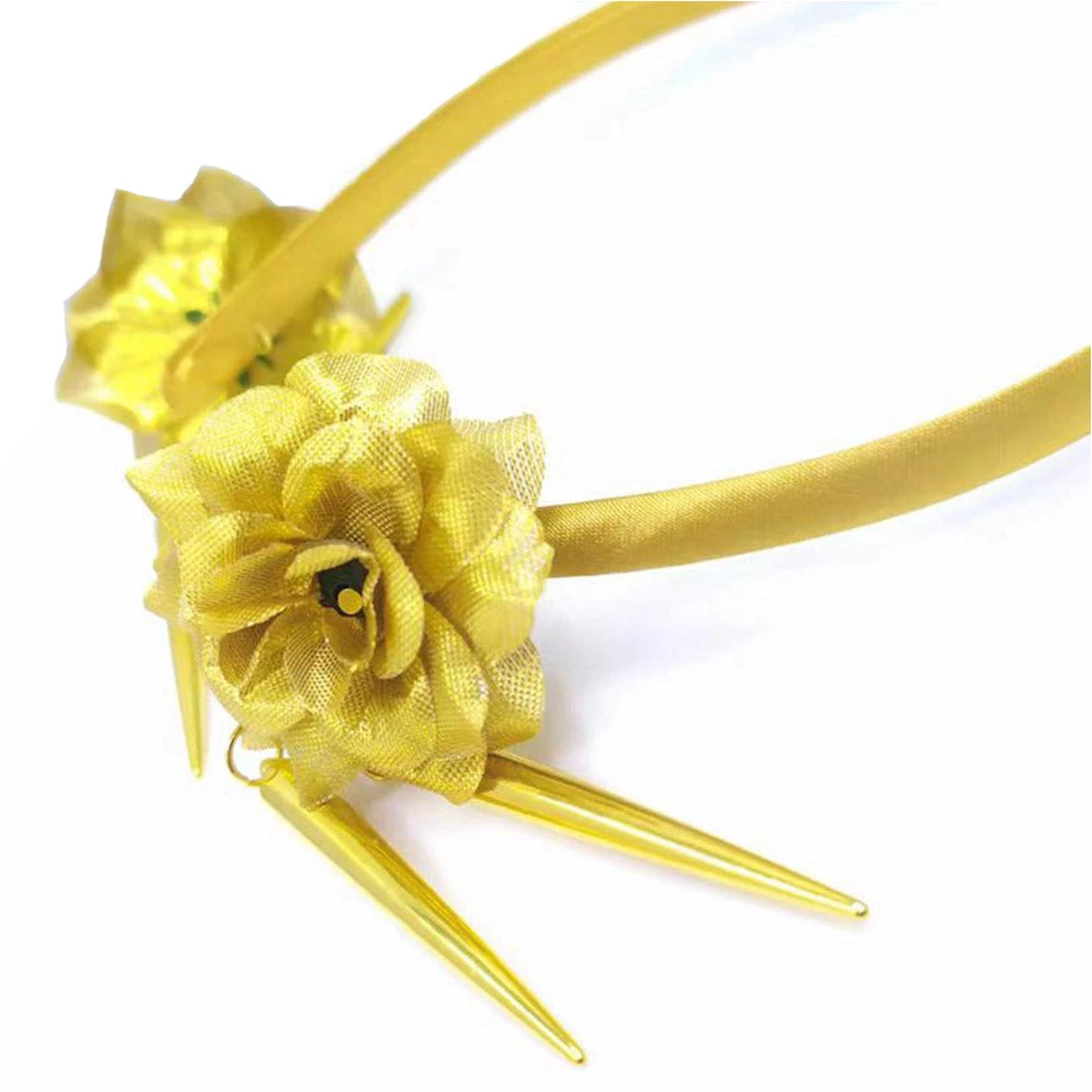 Cossky Anime Spy×Family Yor Forger Cosplay Gold Tapered Rose Flowers Headband For Women 5 Cossky Anime Spy×Family Yor Forger Cosplay Gold Tapered Rose Flowers Headband For Women