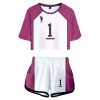NewCosplay Haikyuu Shiratorizawa School Cosplay Uniform Jersey Sportswear Top Shorts Set For Women New Arrivals