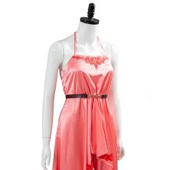 NewCosplay Final Fantasy VII:7 Remake Aerith Wall Market The Honeybee Inn Peach Pink Long Gown Halter Dress Cosplay Costume New Arrivals