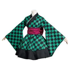 NewCosplay Demon Slayer Kamado Tanjirou Kimono Lolita Dress Outfit Cosplay Costume New Arrivals