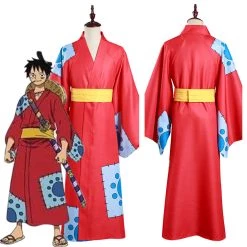 NewCosplay One Piece Wano Country Monkey D. Luffy Kimono Outfits Halloween Carnival Suit Cosplay Costume New Arrivals