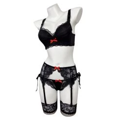 Fandombuy DATE A LIVE/DATE A BULLET KurumiTokisaki Black Lingerie Set Cosplay Costume Outfits New Arrivals