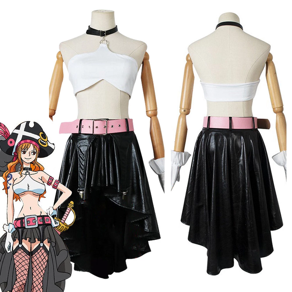 CosplaySky New Anime Costumes One Piece Film: Red Nami Cosplay Costume Top Skirt Hat Outfits Halloween Carnival Suit 3 CosplaySky New Anime Costumes One Piece Film: Red Nami Cosplay Costume Top Skirt Hat Outfits Halloween Carnival Suit