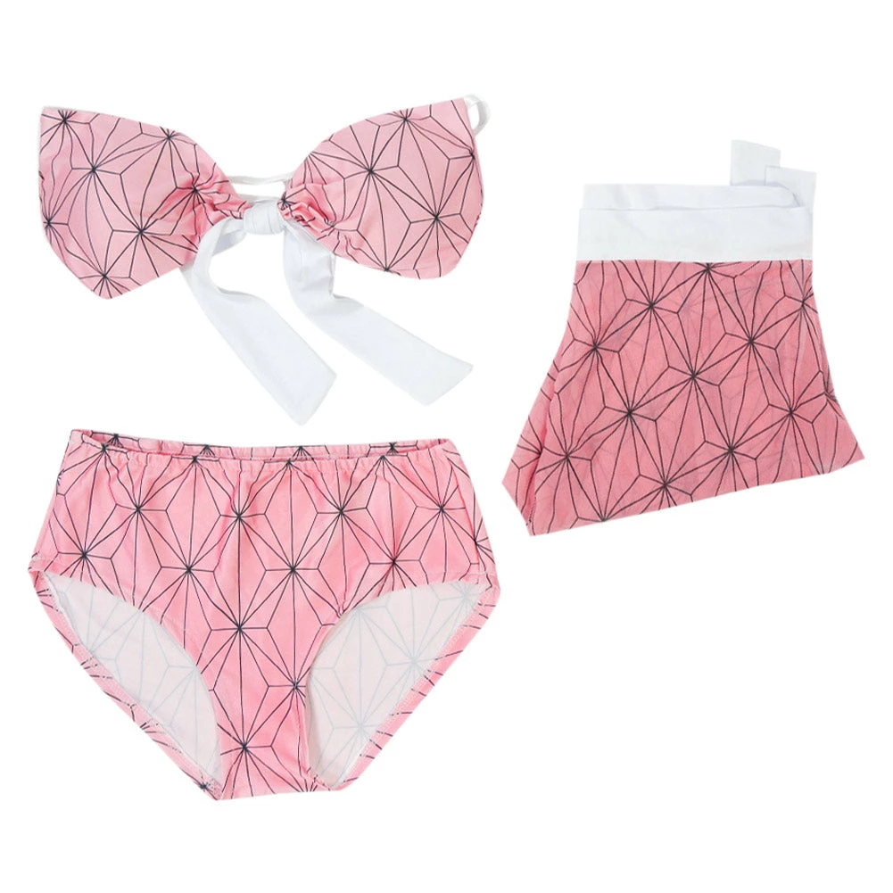 NewCosplay Demon Slayer Kamado Nezuko Original Designers Swimwear Cosplay Costume Summer Swimsuit 6 NewCosplay Demon Slayer Kamado Nezuko Original Designers Swimwear Cosplay Costume Summer Swimsuit