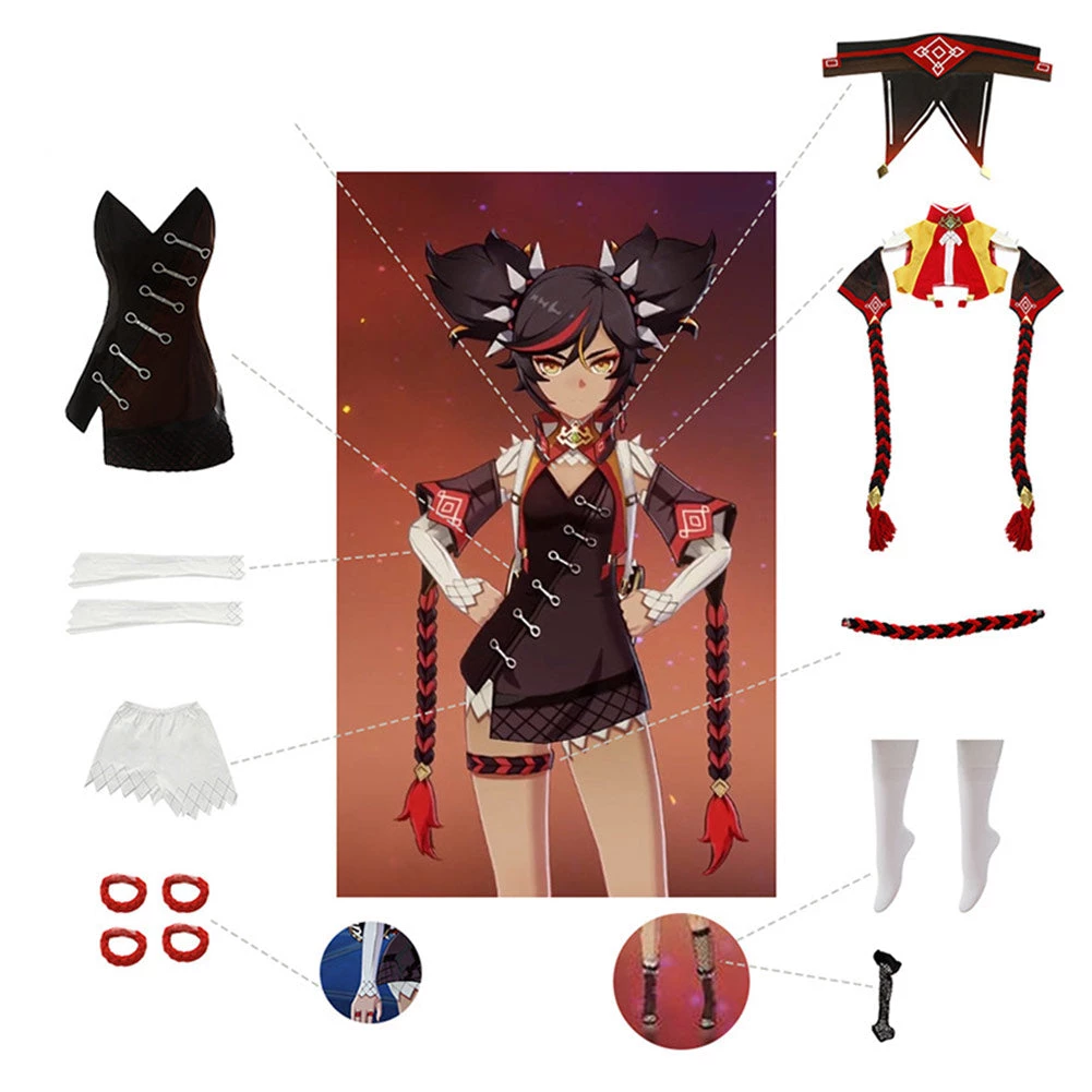 NewCosplay Game Genshin Impact Xinyan Dress Outfits Halloween Carnival Suit Cosplay Costume 7 NewCosplay Game Genshin Impact Xinyan Dress Outfits Halloween Carnival Suit Cosplay Costume